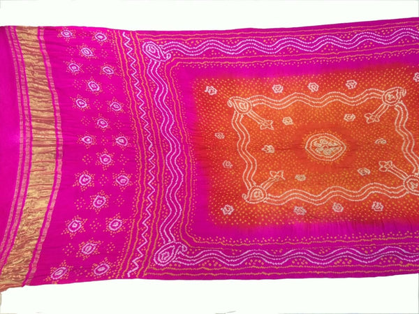 Pure Gaji Silk Bandhani Dupatta - Leheriya