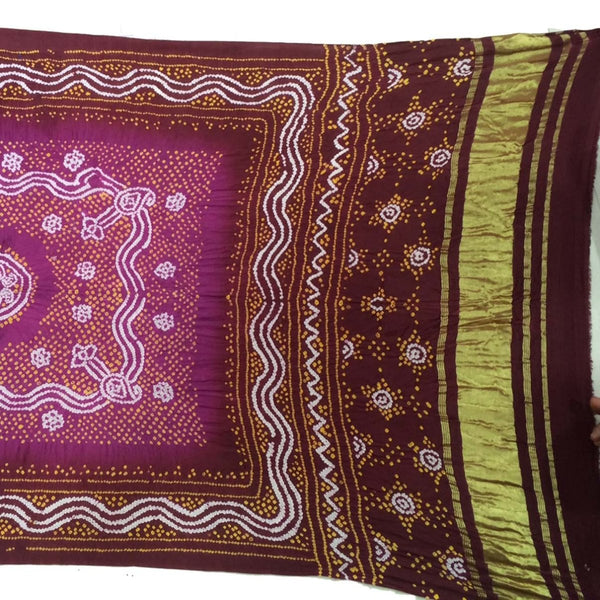 Pure Gaji Silk Bandhani Dupatta - Leheriya