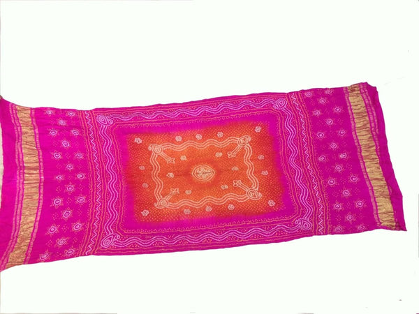 Pure Gaji Silk Bandhani Dupatta - Leheriya