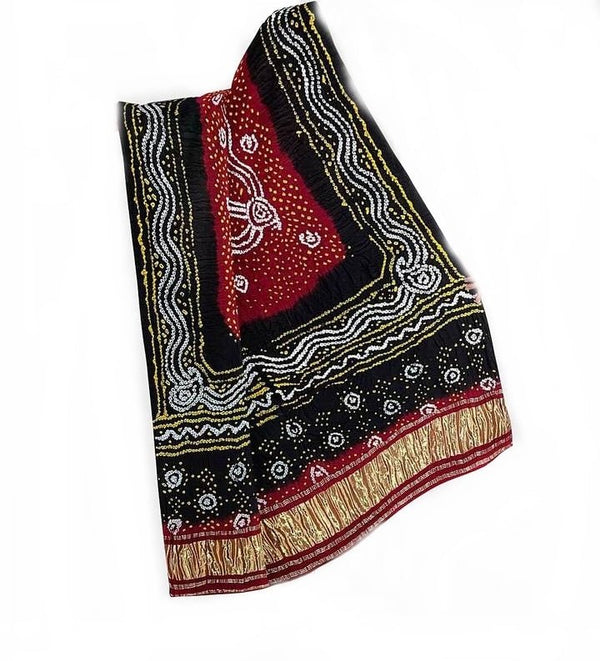 Pure Gaji Silk Bandhani Dupatta - Leheriya