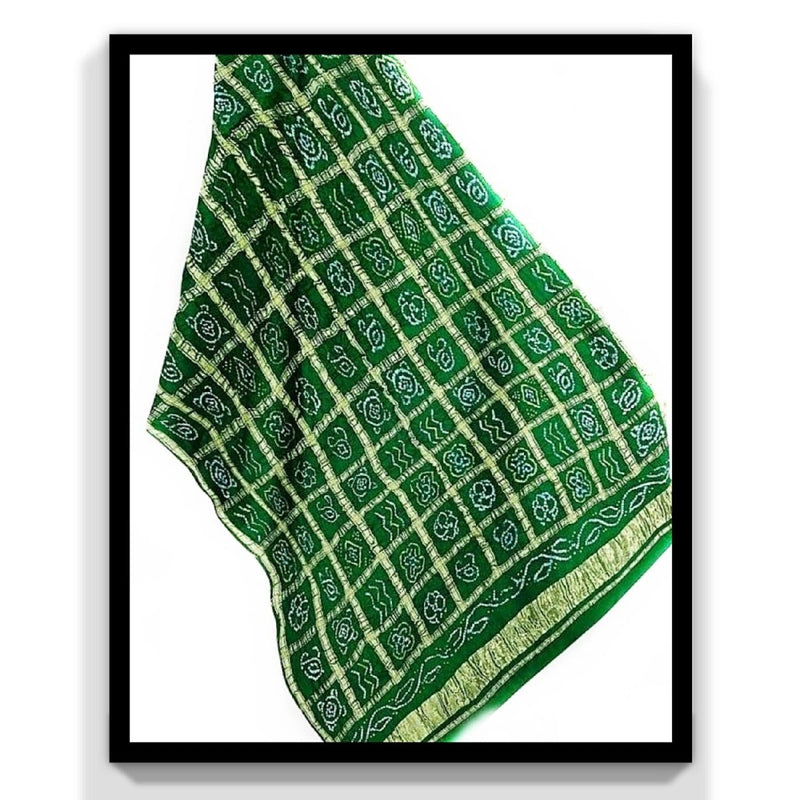 Pure Gaji Silk Bandhani Gharchola Dupatta - Leheriya