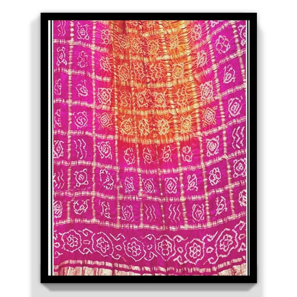 Pure Gaji Silk Bandhani Gharchola Dupatta - Leheriya