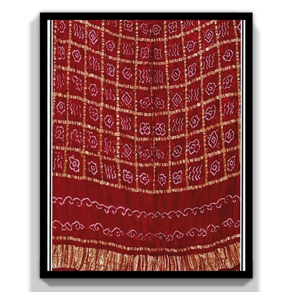 Pure Gaji Silk Bandhani Gharchola Dupatta - Leheriya