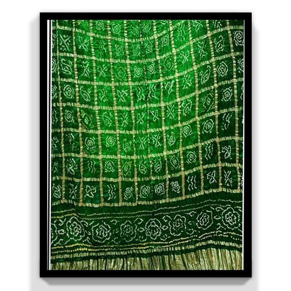 Pure Gaji Silk Bandhani Gharchola Dupatta - Leheriya