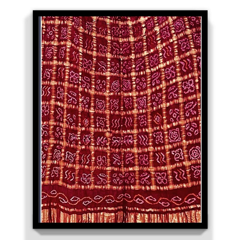 Pure Gaji Silk Bandhani Gharchola Dupatta - Leheriya