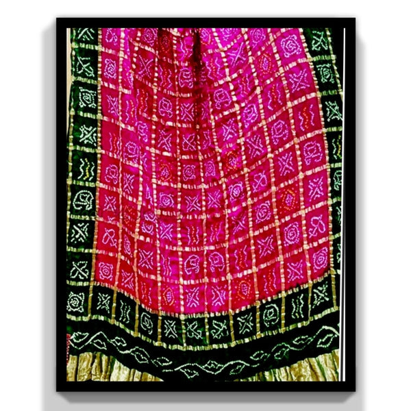 Pure Gaji Silk Bandhani Gharchola Dupatta - Leheriya