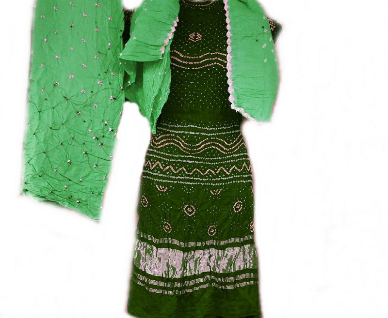 Pure Gaji Silk Bandhej Salwar Suit - Leheriya