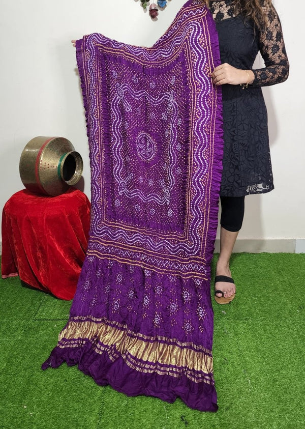 Pure Gaji Silk Chandokhani Dupatta - Leheriya