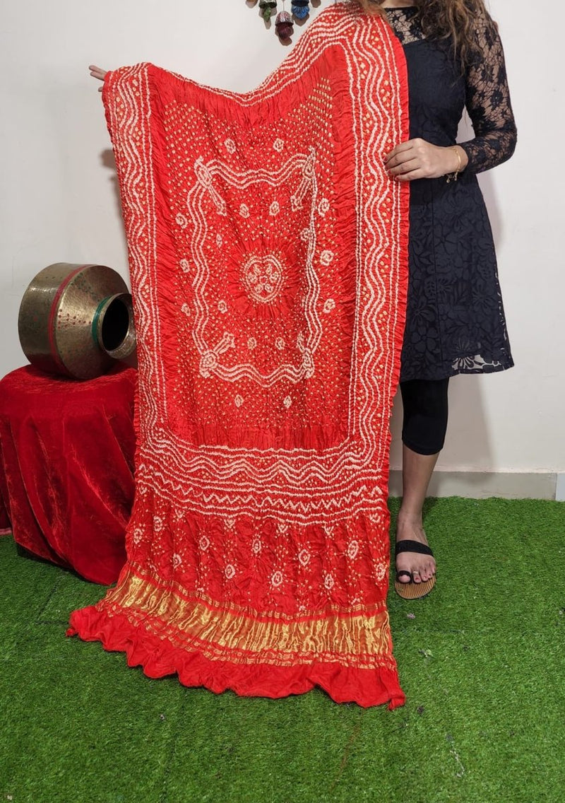 Pure Gaji Silk Chandokhani Dupatta - Leheriya