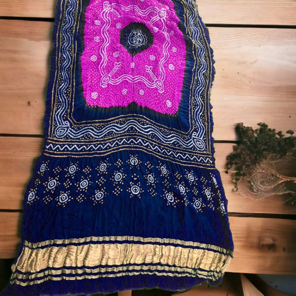 Pure Gaji Silk Chandrakhani Dupatta - Leheriya