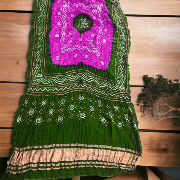 Pure Gaji Silk Chandrakhani Dupatta - Leheriya