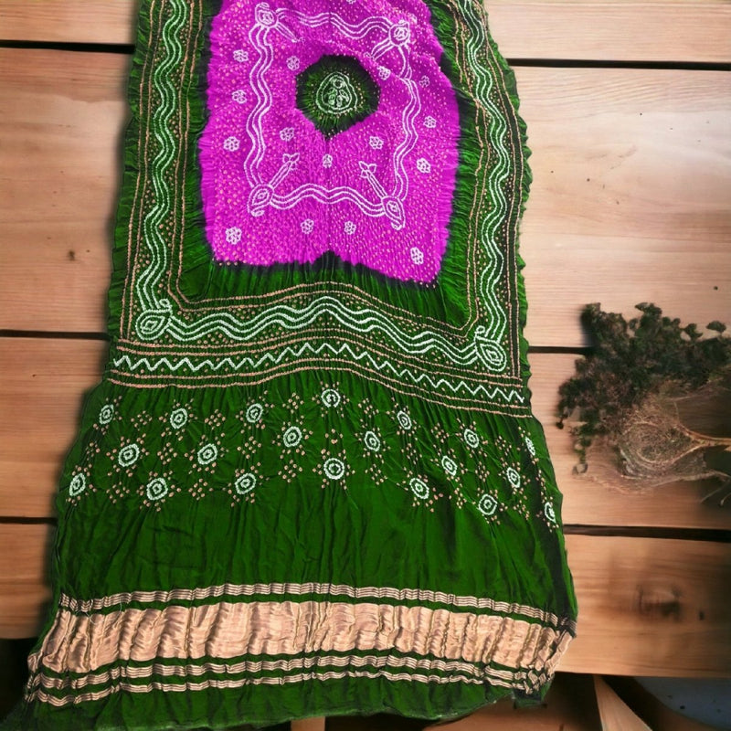 Pure Gaji Silk Chandrakhani Dupatta - Leheriya