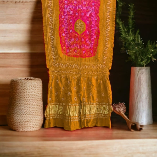 Pure Gaji Silk Chandrakhani Dupatta - Leheriya