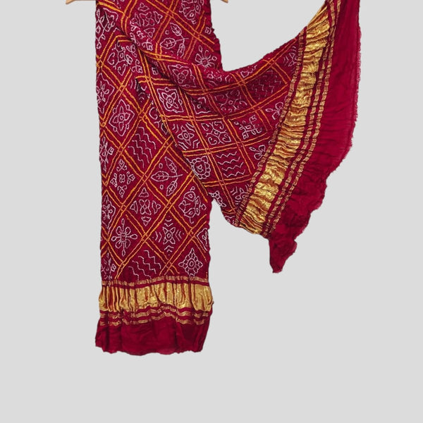 Pure Gaji Silk Dupatta - Leheriya