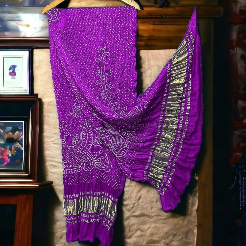 Pure Gaji Silk Dupatta - Leheriya