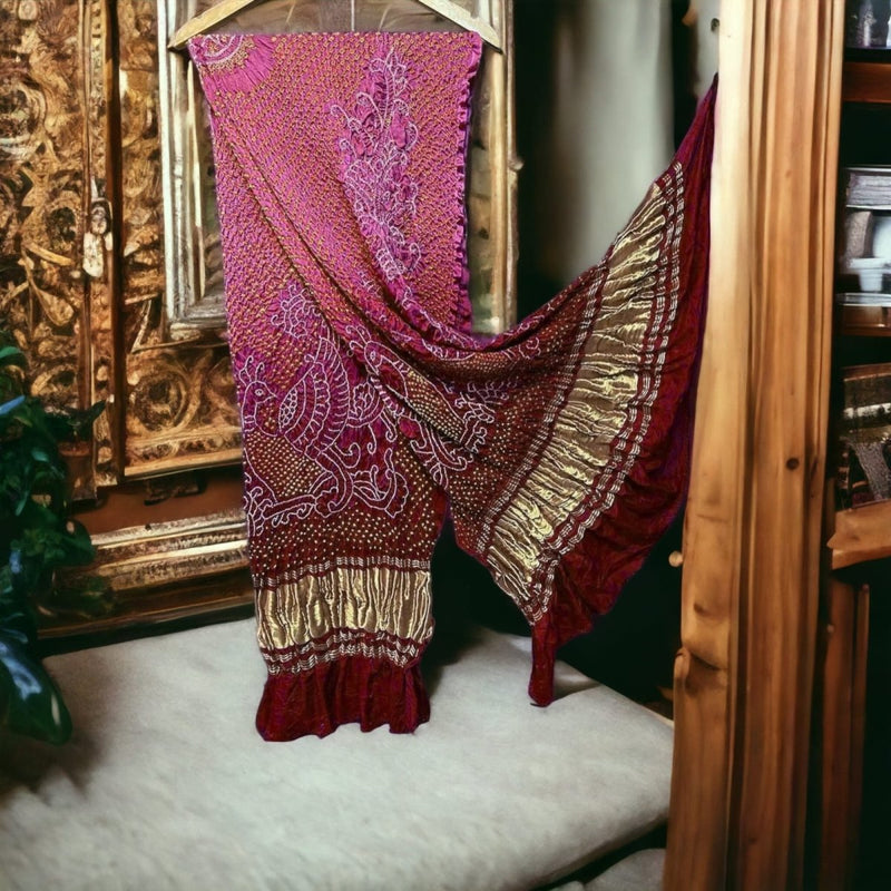 Pure Gaji Silk Dupatta - Leheriya