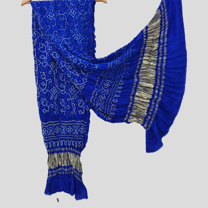 Pure Gaji Silk Dupatta | Blue | - Leheriya