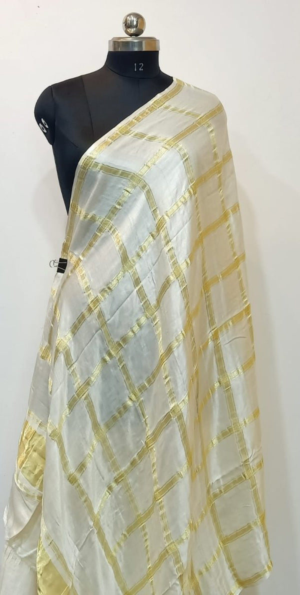 Pure Gaji Silk Dyeable Dupatta - Leheriya