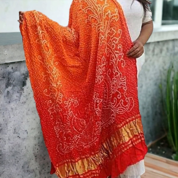 Pure Gaji Silk Peacock Dupatta - Leheriya