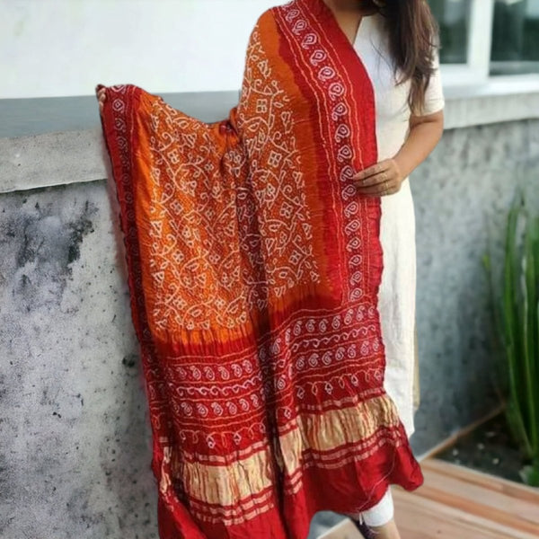 Pure Gaji Silk Peacock Dupatta - Leheriya