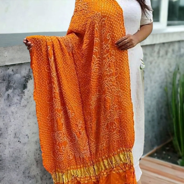 Pure Gaji Silk Peacock Dupatta - Leheriya