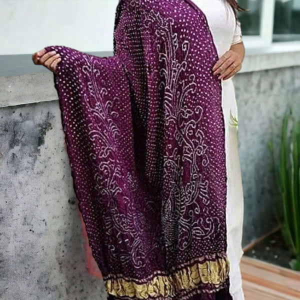 Pure Gaji Silk Peacock Dupatta - Leheriya