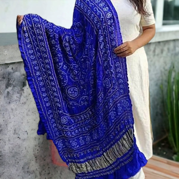 Pure Gaji Silk Peacock Dupatta - Leheriya