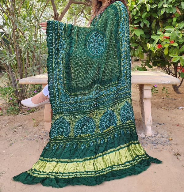 Pure Gaji Silk Rai Bandhej Dupatta - Leheriya