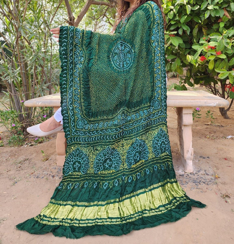 Pure Gaji Silk Rai Bandhej Dupatta - Leheriya