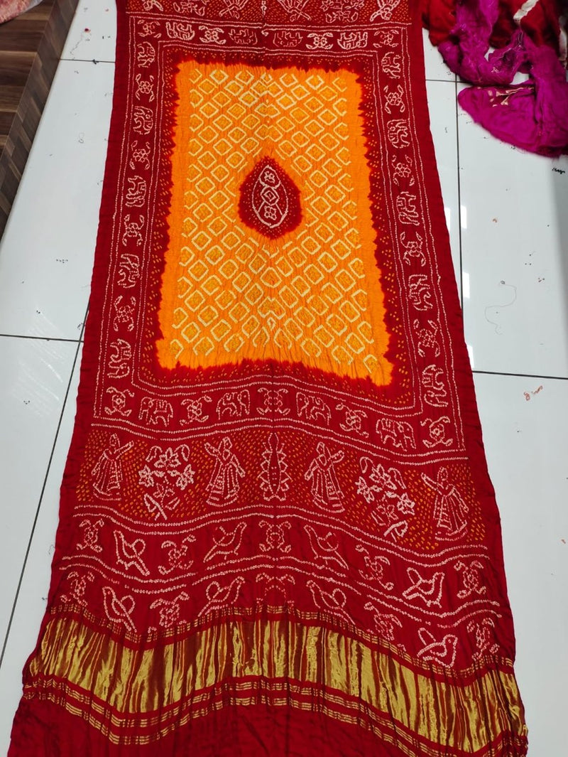 Pure Gaji Silk Rai Bandhej Dupatta - Leheriya