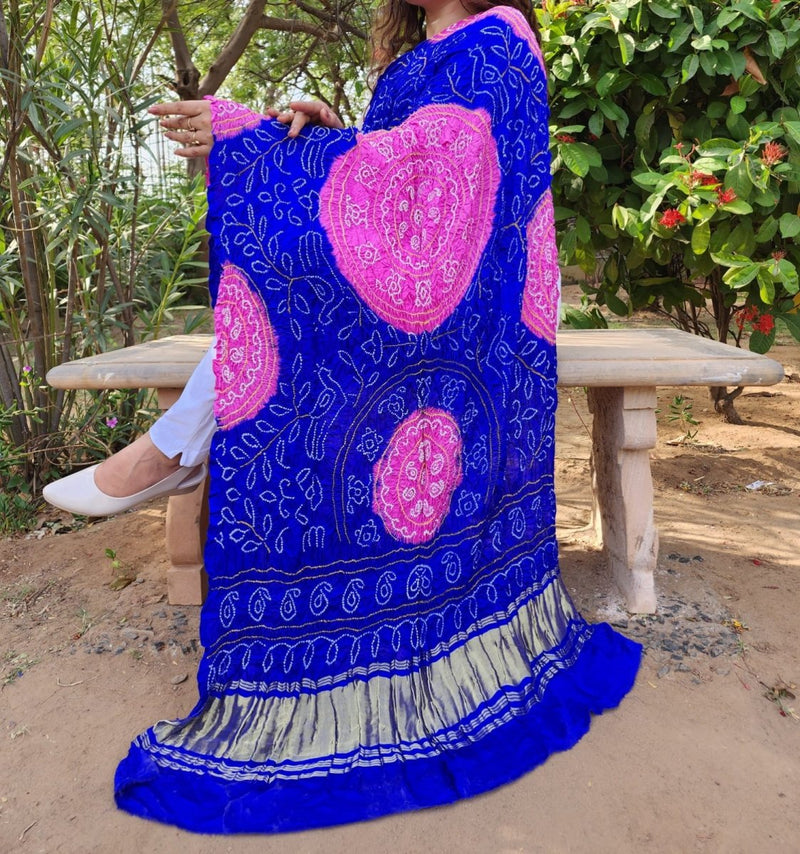 Pure Gaji Silk Rai Bandhej Dupatta - Leheriya