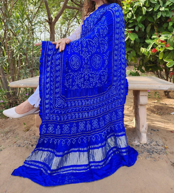 Pure Gaji Silk Rai Bandhej Dupatta - Leheriya