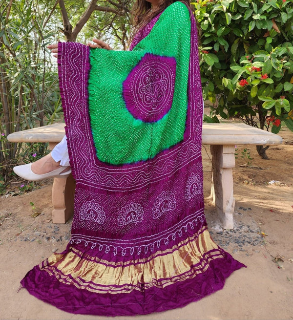 Pure Gaji Silk Rai Bandhej Dupatta - Leheriya