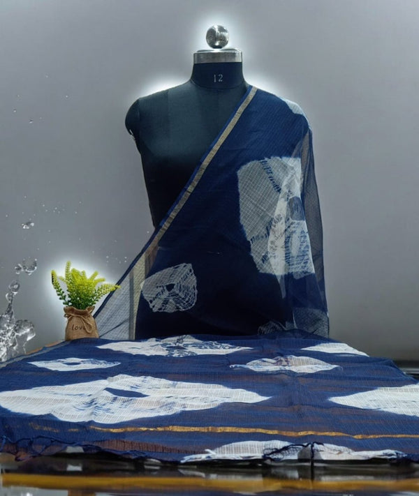 Pure Kota Doria Cotton Tie & Dye Dupatta - Leheriya