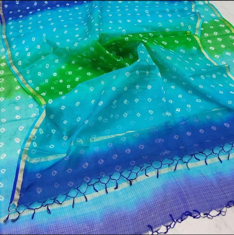 Pure Kota Doria Silk Dupatta - Leheriya