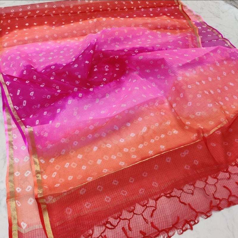 Pure Kota Doria Silk Dupatta - Leheriya