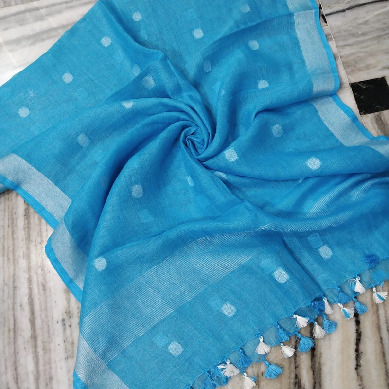 Pure Linen Dupatta - Leheriya