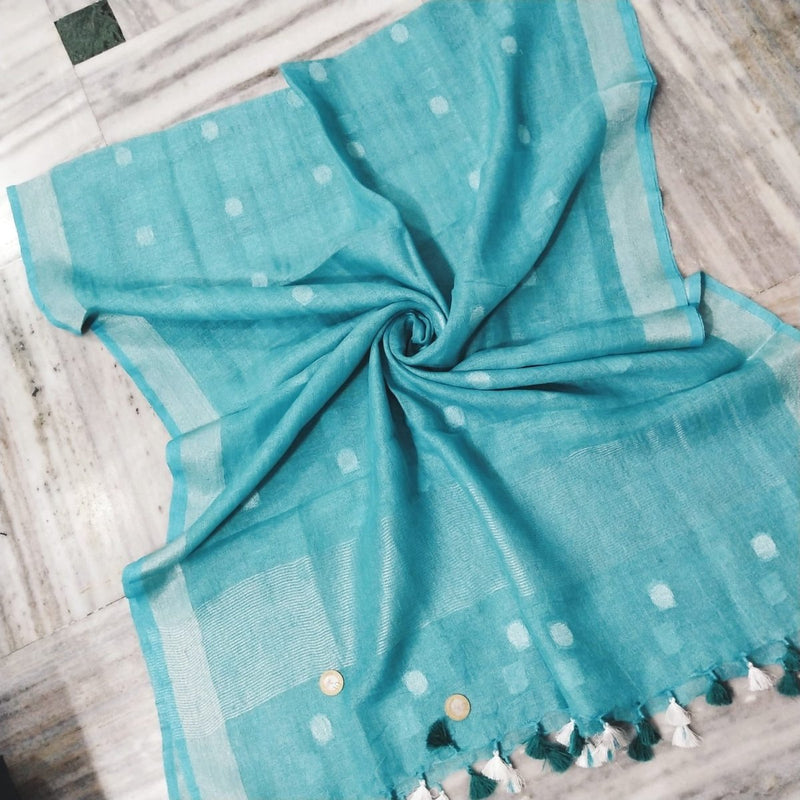 Pure Linen Dupatta - Leheriya