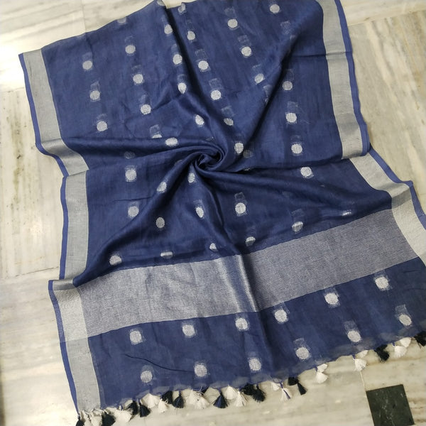 Pure Linen Dupatta - Leheriya