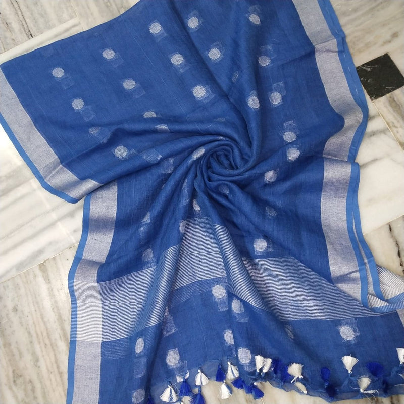 Pure Linen Dupatta - Leheriya