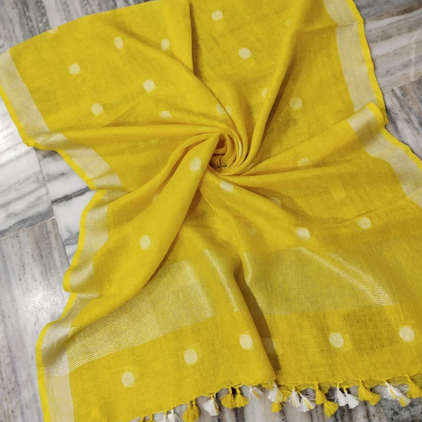 Pure Linen Dupatta - Leheriya