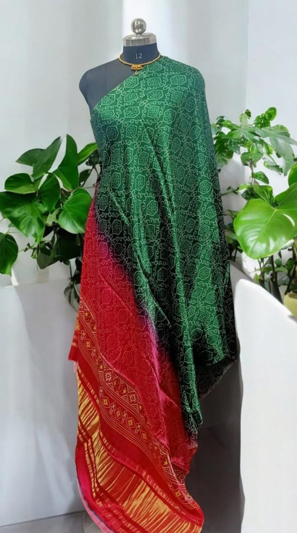 Pure Modal Silk Patola Digital Print Dupatta with Lagdi Patta - Leheriya