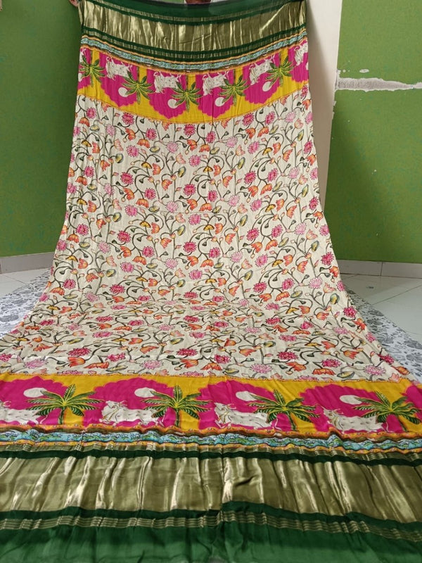 Pure Modal Silk Patola Digital Print Dupatta with Lagdi Patta - Leheriya