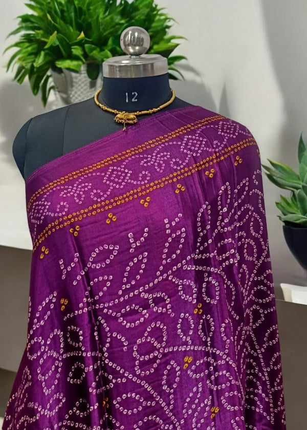 Pure Modal Silk Patola Digital Print Dupatta with Lagdi Patta - Leheriya