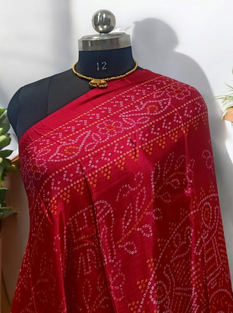 Pure Modal Silk Patola Digital Print Dupatta with Lagdi Patta - Leheriya