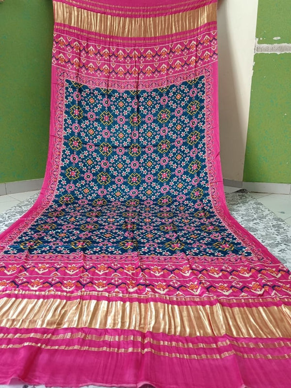 Pure Modal Silk Patola Digital Print Dupatta with Lagdi Patta - Leheriya