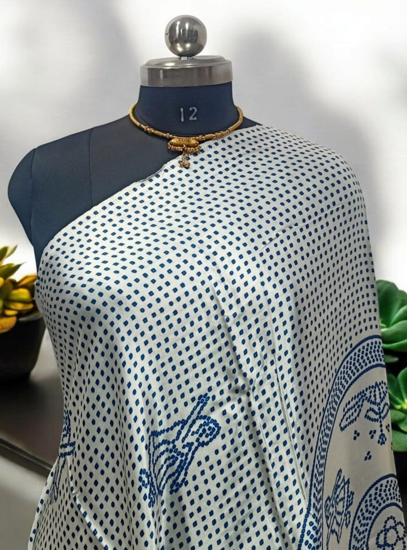 Pure Modal Silk Patola Digital Print Dupatta with Lagdi Patta - Leheriya