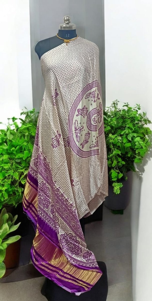 Pure Modal Silk Patola Digital Print Dupatta with Lagdi Patta - Leheriya