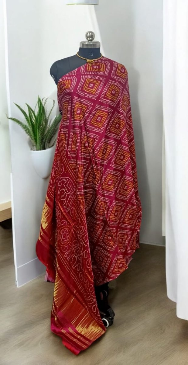 Pure Modal Silk Patola Digital Print Dupatta with Lagdi Patta - Leheriya