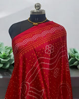 Pure Modal Silk Patola Digital Print Dupatta with Lagdi Patta - Leheriya